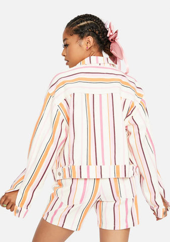 Carnival Kiss Striped Boyfriend Shorts