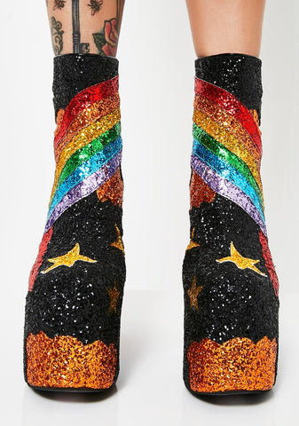 Rainbow Shock Glitter Boots