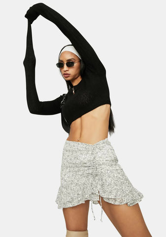 Paisley Princess Ruffle Mini Skirt