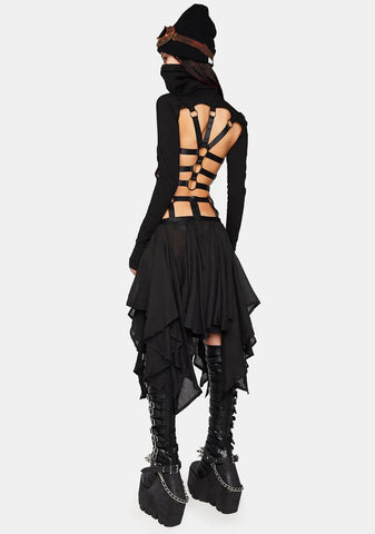 Modulation Caged Handkerchief Skirt