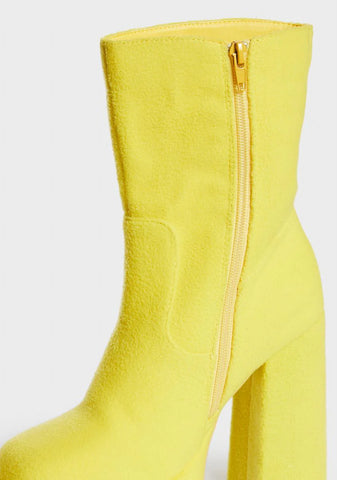 x Teletubbies Yellow Platform Boots