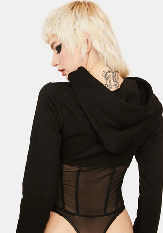 Noir Fashion Fearless Hoodie Bodysuit