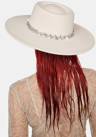 Ivory Never Too Glam Rhinestone Hat