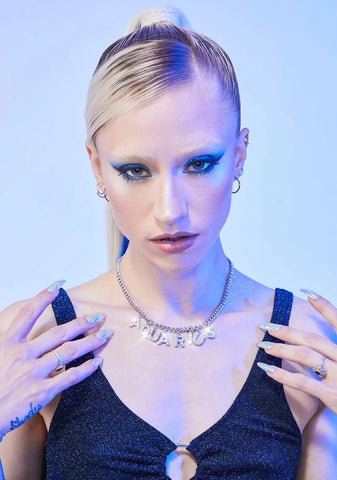 Air Sign Antics Rhinestone Charm Necklace