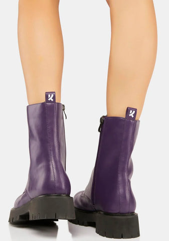 Purple Anchor Combat Boots