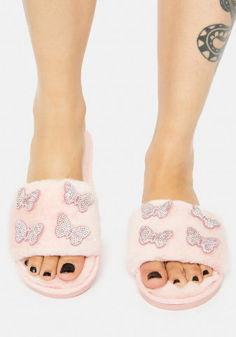 Baby Hit The Streets Butterfly Fuzzy Slides