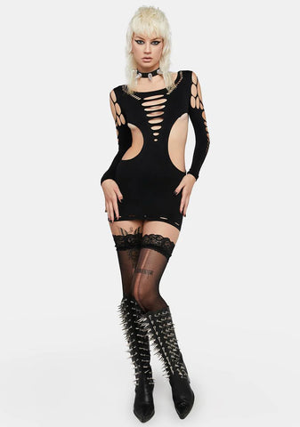 Blessed & Distressed Mini Dress