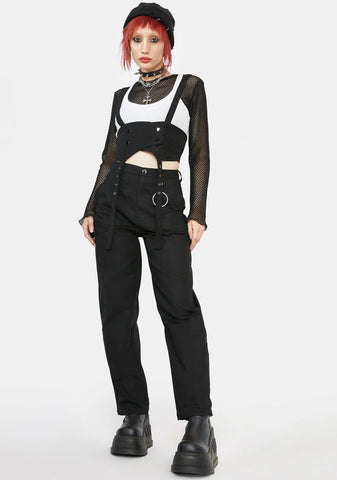 Dark Punk Suspenders Corset