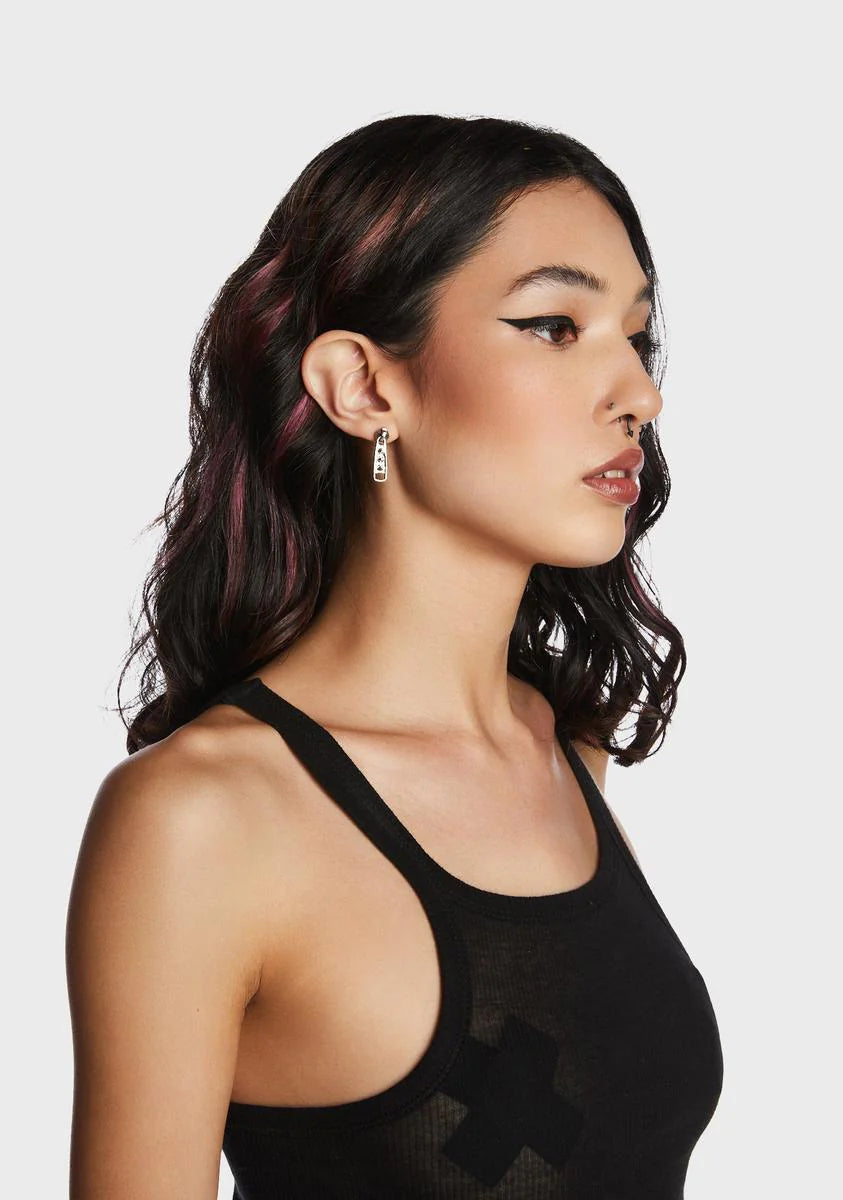 Just Shut It Zip Earrings