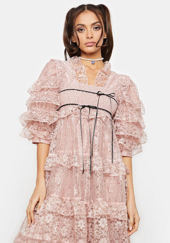 Loop Lace Midi Dress