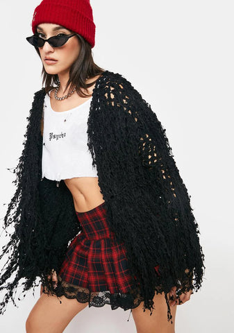 Noir Acknowledge It Crochet Cardigan