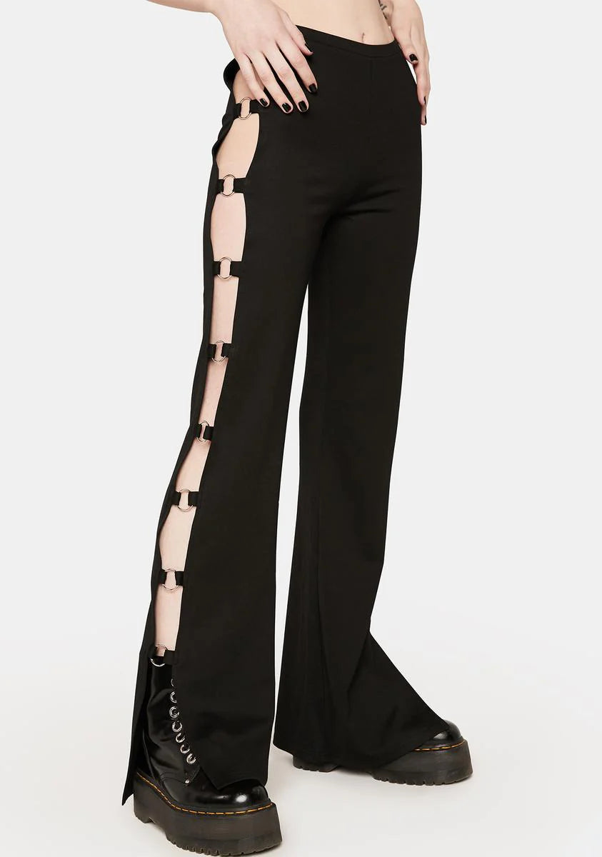 Open Ring Flared Pants