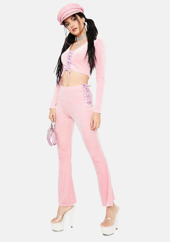 Stylish Sass Velour Pant Set