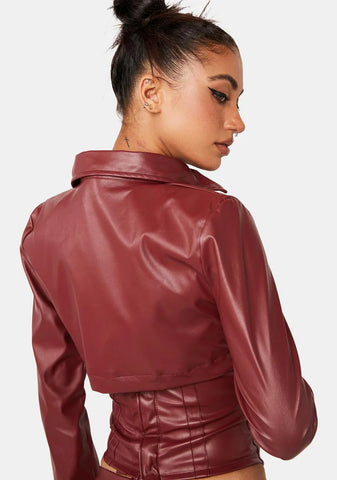 Red Yem Cropped Coat