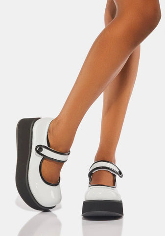 White Holographic Sprite-01 Mary Janes