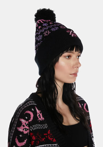Pentagram Pom Pom Beanie