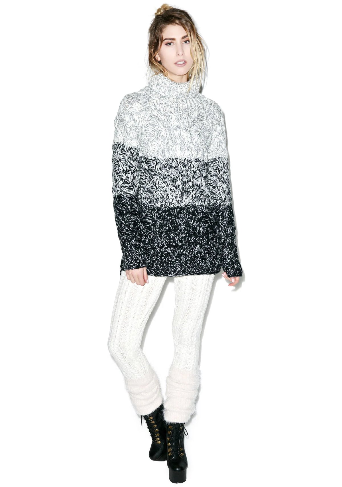 Slow Yer Roll-Neck Jumper - Pink