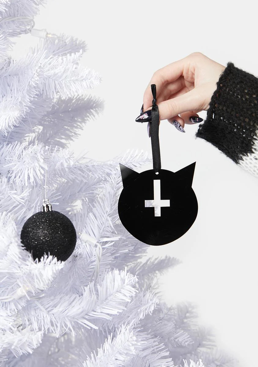 Miss Claws Cat Cross Ornament