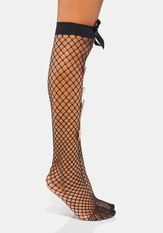 Mystic Give Me A Sign Butterfly Fishnet Socks