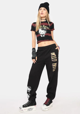 Hello Kitty Black Graphic Joggers