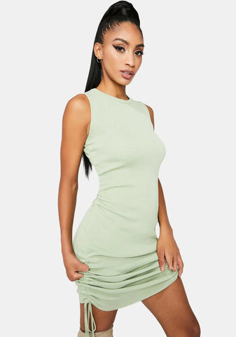 Sage Dancing Queen Knit Mini Dress