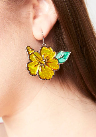 Tropic Bloom Hibiscus Earrings