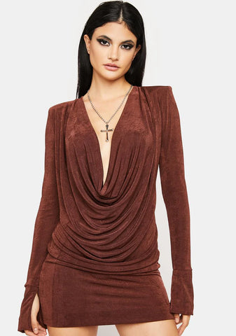 Rhythm Shaker Cowl Neck Mini Dress
