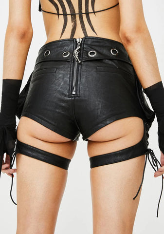Lace-Up Garter Bag Shorts