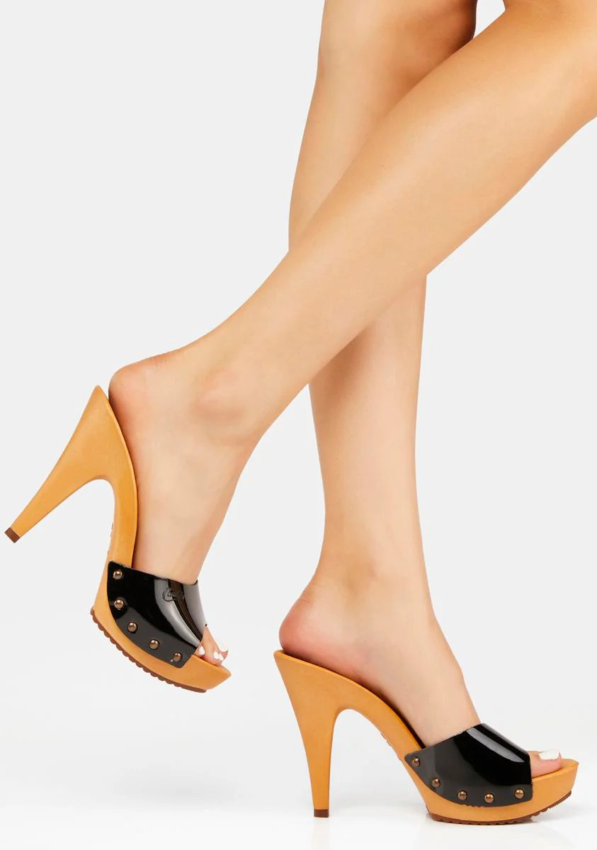 Viviana Black Patent Heels