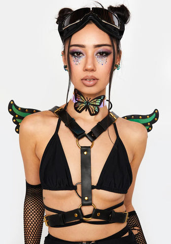 Green Butterfly Wings Harness