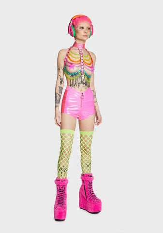Attention On Me Chain Harness - Pink