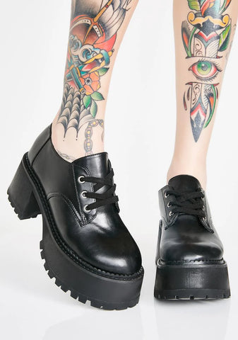Midnight High School Hellcat Chunky Platforms