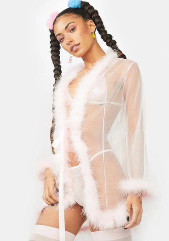 Blushing Dream Land Feather Robe