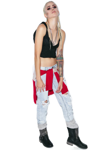 Mellow Out Crochet Crop Top - Light Brown