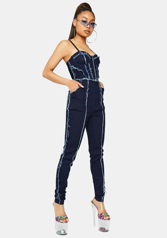 Sister Sister Fringe Denim Jumpsuit
