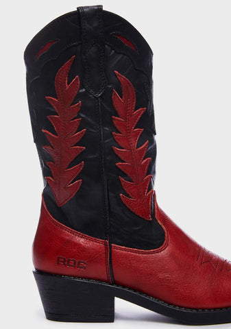 Red India Cowboy Boots