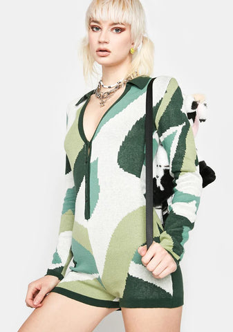Renee Geometric Knitted Romper