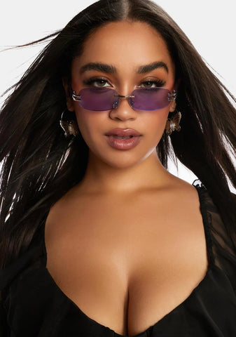 Holla Purple Oval Sunglasses