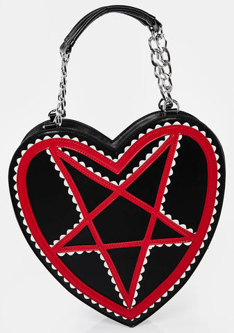 Red Pentagram Heart Bag