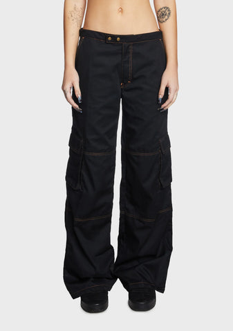 Saul Cargo Trousers - Black