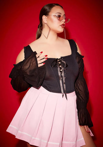 Lil Long List Of Lovers Corset Lace Top