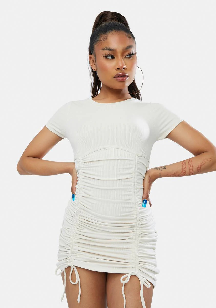 Over N Over Again Ruched Mini Dress