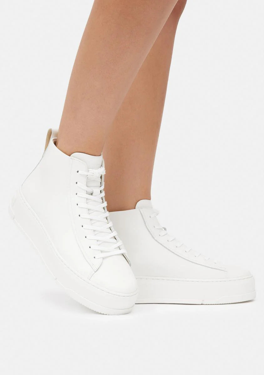 White Leather Judy High Top Sneakers