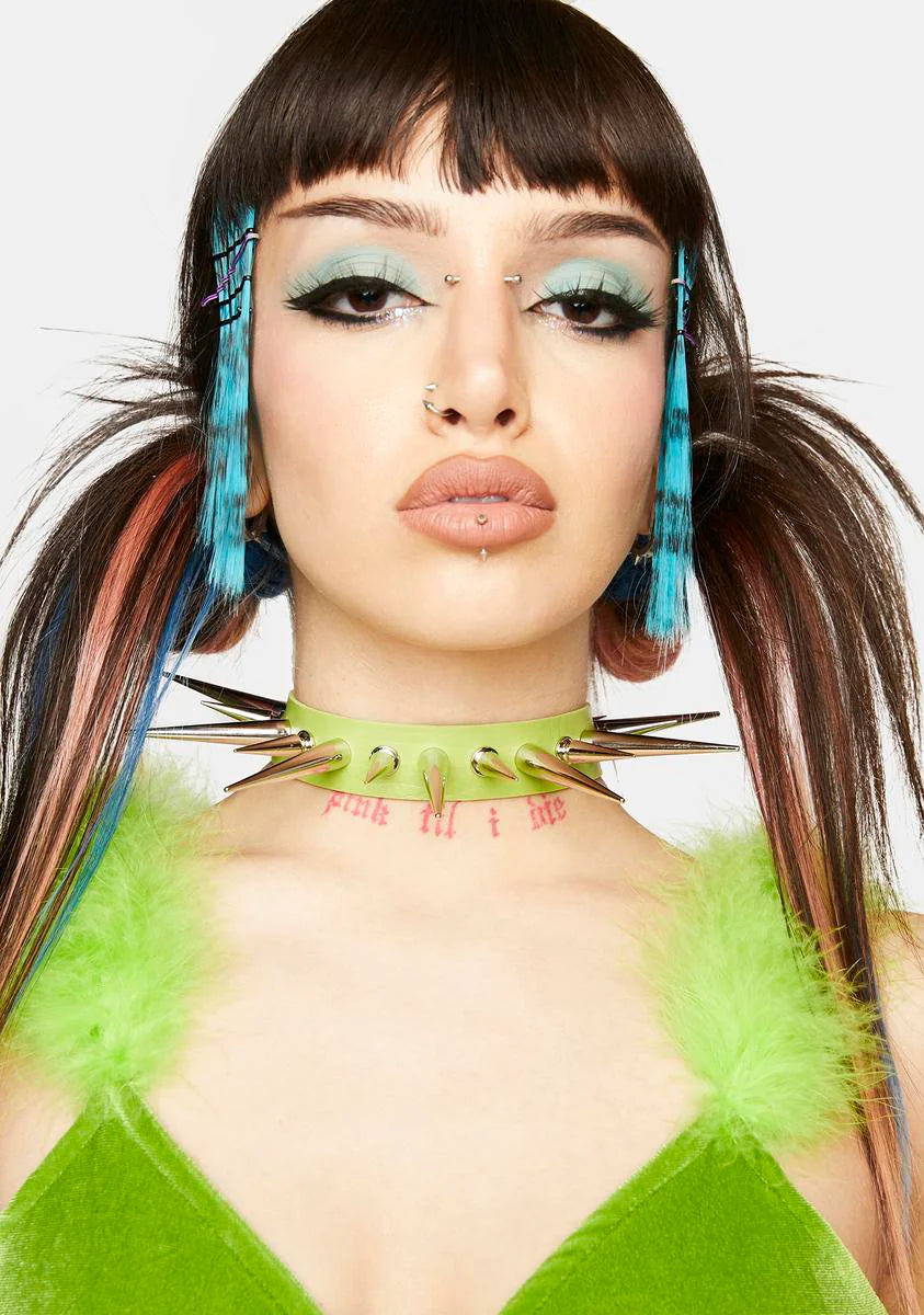 Green Mega Spikey Baby Collar