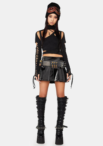 Modulation Cut Out Long Sleeve Top