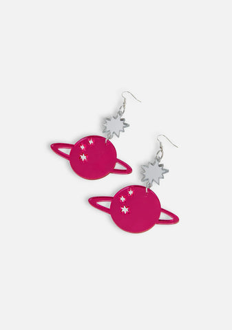Star Planet Mirrored Earrings
