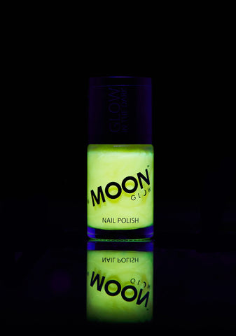 Neon Yellow UV Glitter Nail Varnish