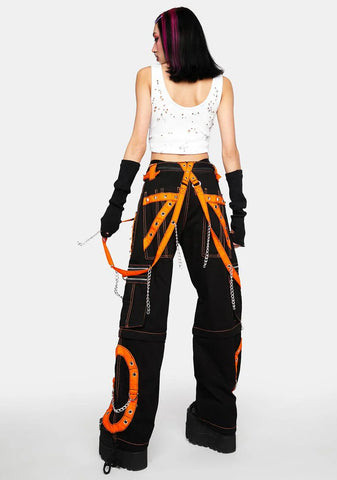 Orange Step Chain Dark Street Pants