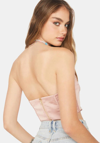 Blush I'm In Your Area Bustier Top
