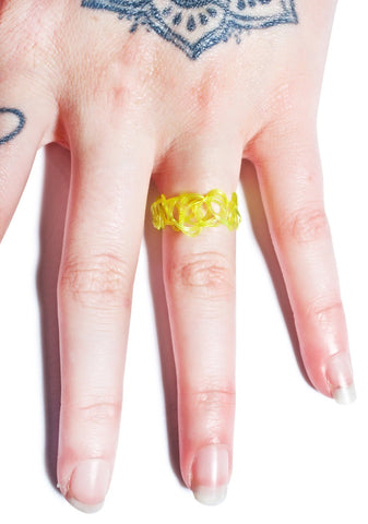 Vending Machine Tattoo Ring - Yellow
